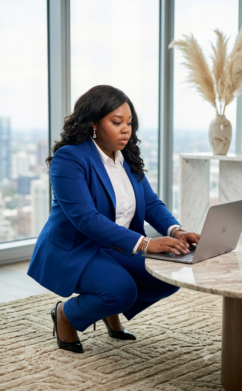 Ericka C. Parker working at a laptop